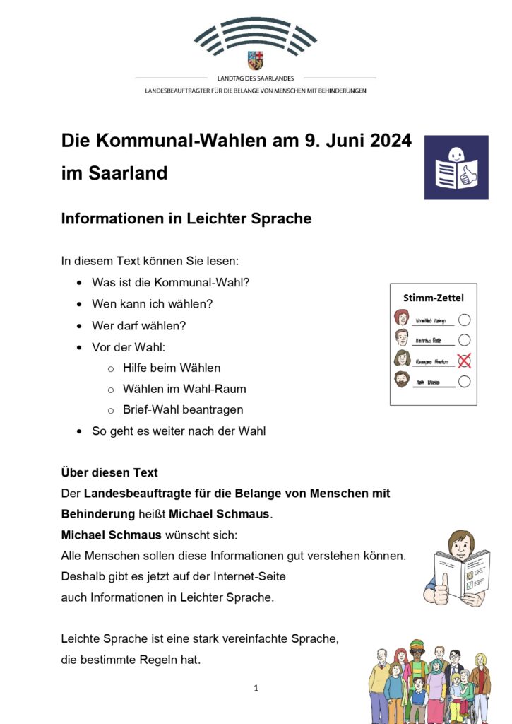 Kommunal-Wahlen am 09. Juni 2024 im Saarland